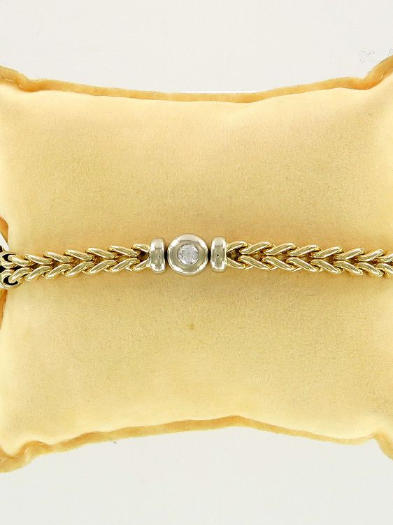 Allgemein - 14K White and Yellow Gold Diamond Palmee Bracelet