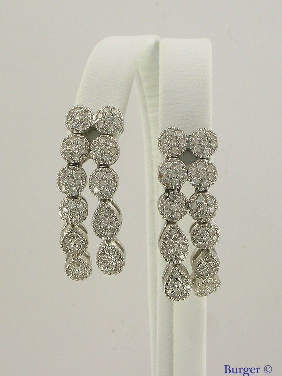 Diverse - 14K White Gold Earrings with Diamonds