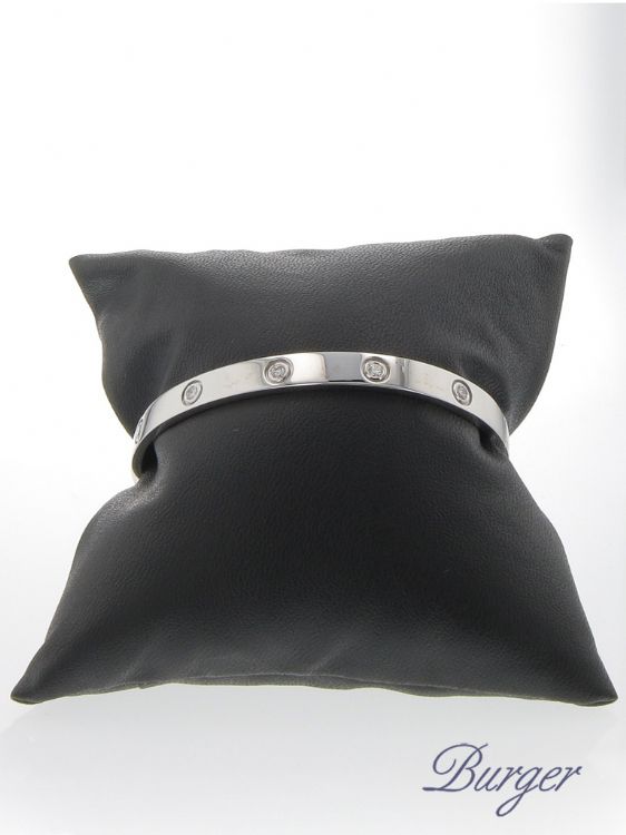 Allgemein - 18K White Gold Bracelet with Diamond.      Model ''Love'' NEW