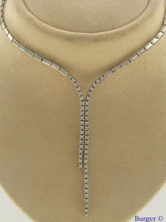 Diverse - 18K White Gold Necklace with Diamonds