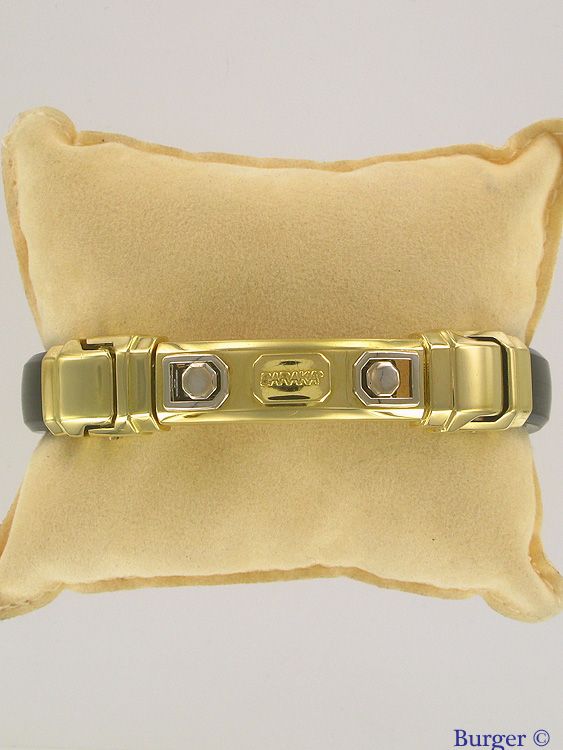 Sold at Auction: Gold rubber diamond bracelet - mark of BARAKA'