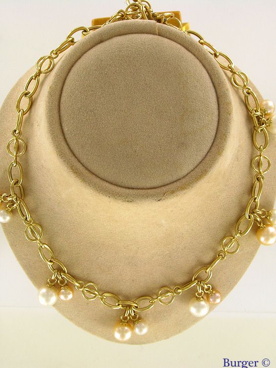 Allgemein - 18K yellow Gold Necklace with Pearls