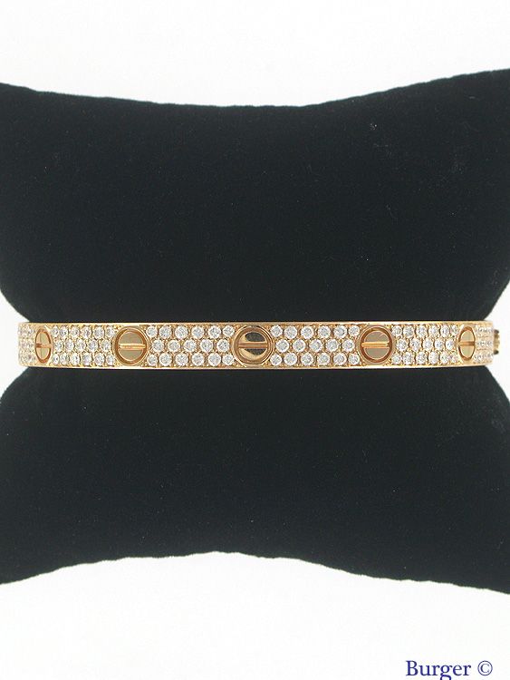 Diverse - Bracelet in 18 Karat Rose Gold w Diamonds (Love Bracelet)