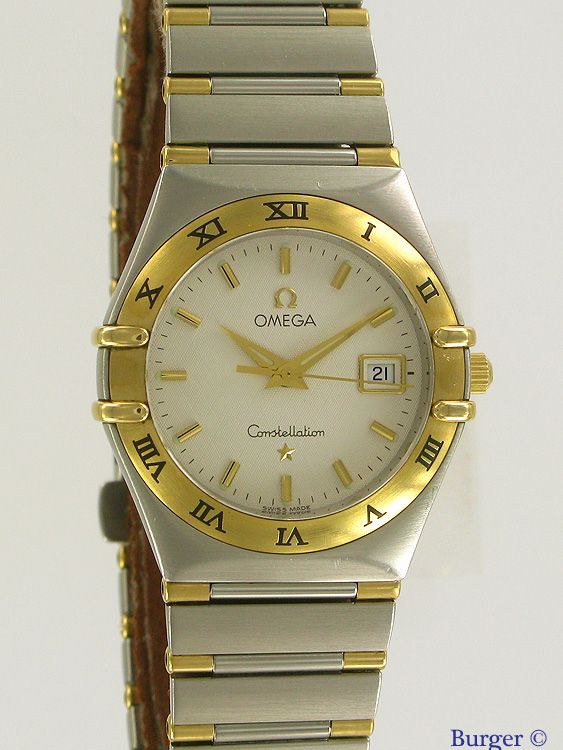 omega constellation steel and gold