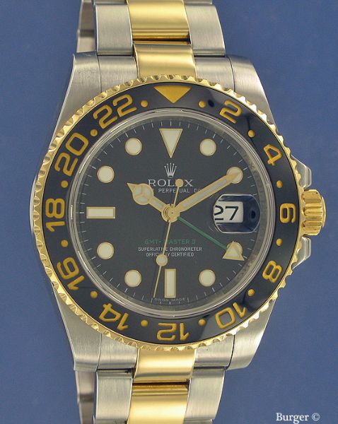 Gmt Master II LN Gold Steel Rolex Sold watches Juwelier Burger