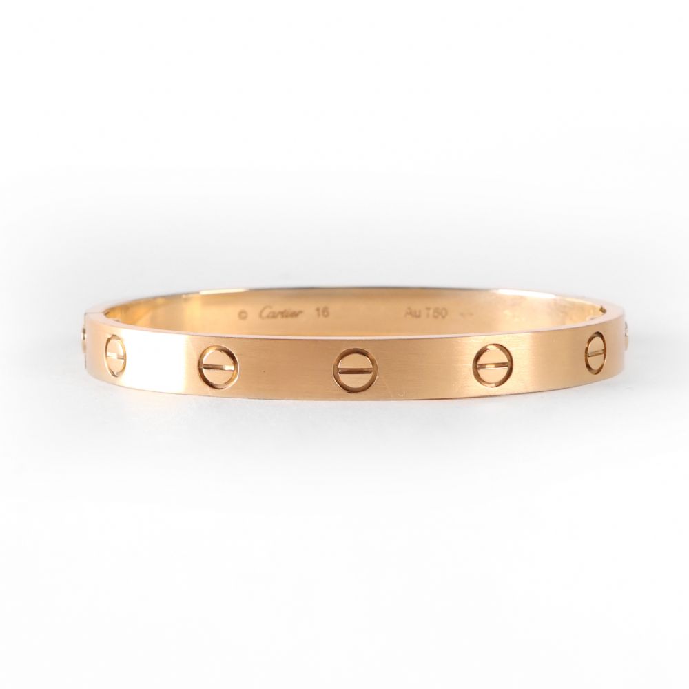 Cartier - Love Bracelet Brushed Classic Yellow Gold Size 16