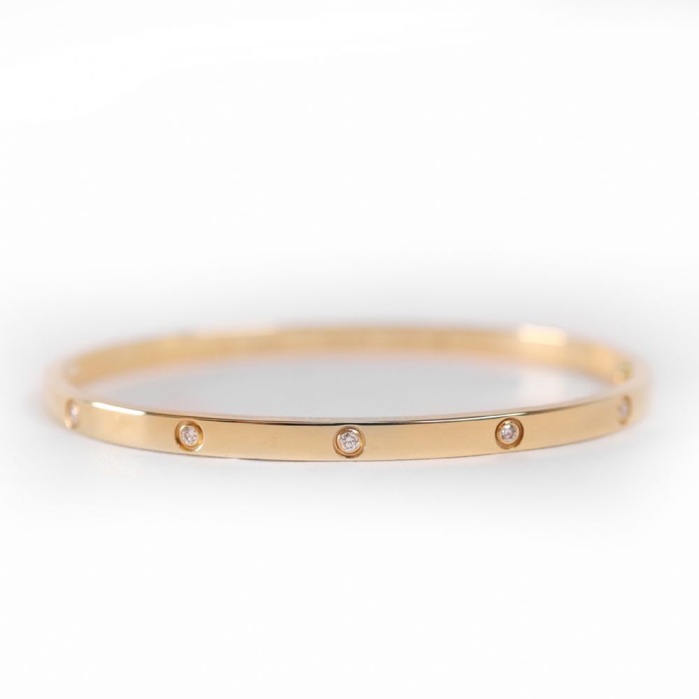 Cartier - Love Bracelet Small 10 Diamonds Yellow Gold Size 16