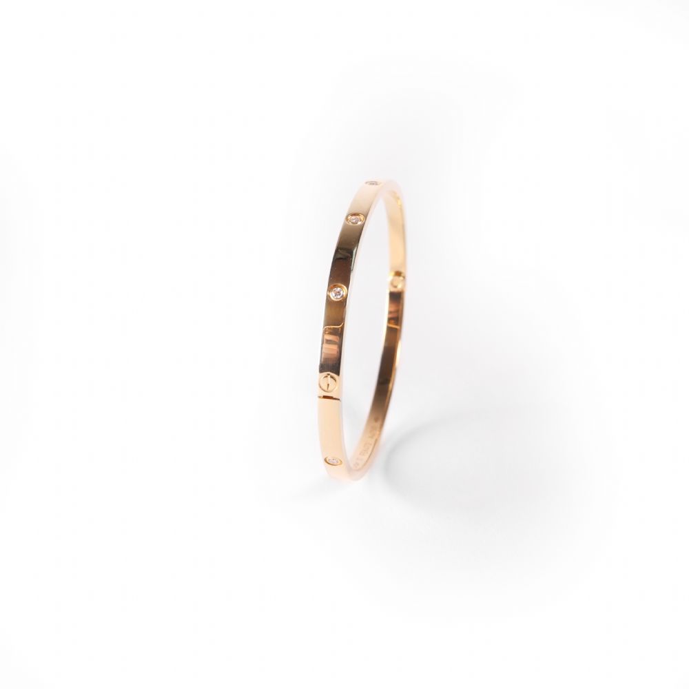 Cartier - Love Bracelet Small Rose Gold Diamond Size 17