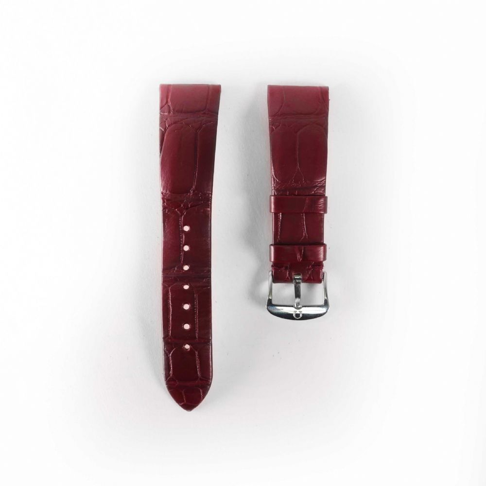 Omega - Omega Burgundy Croco Leather Straps