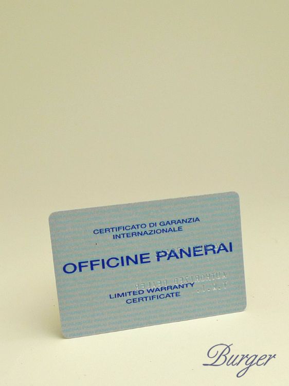 Panerai - Warranty Card