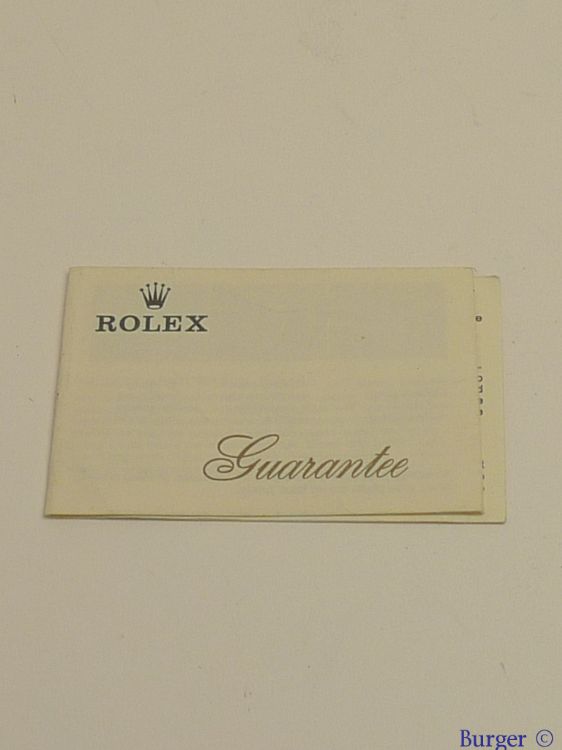 Blank rolex warranty discount card