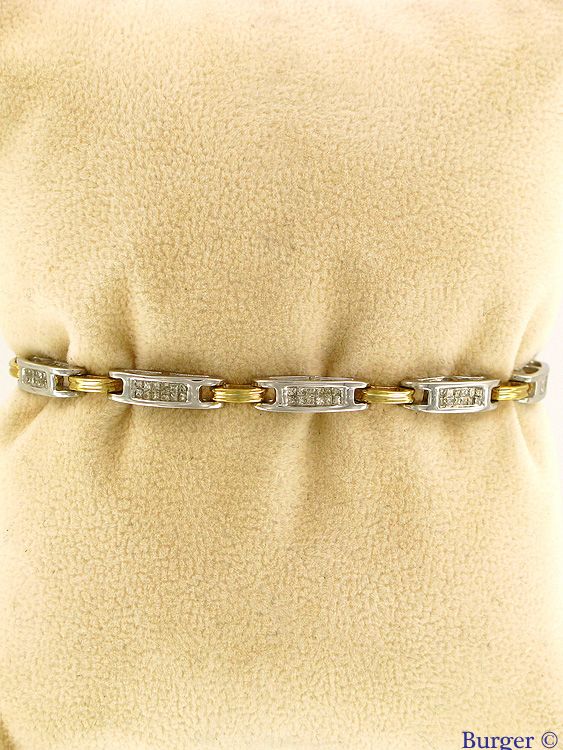 Diverse - White-and Yellow Bracelet with Diamonds