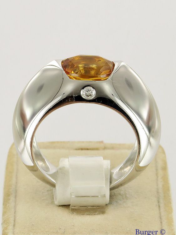 Piaget - White Gold Ring with Diamond and Citrine