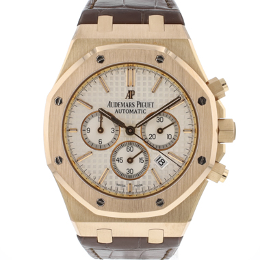 Audemars Piguet - Royal Oak Chronograph Rose Gold White Dial