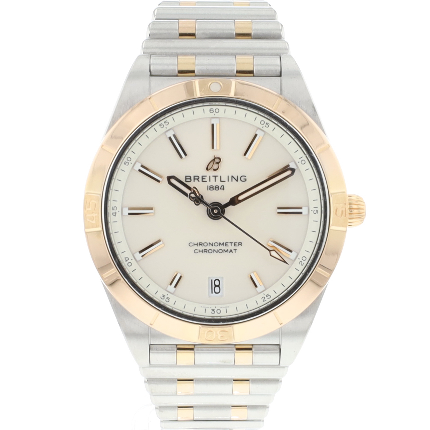 Chronomat 36 White Dial Steel-Rose