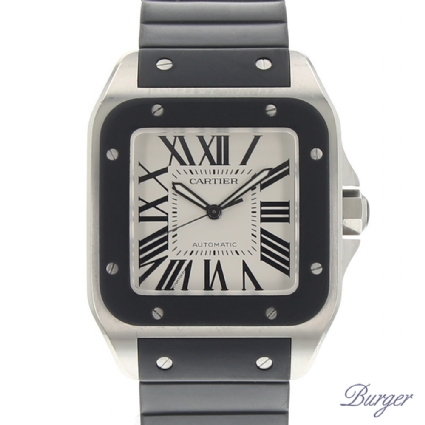 cartier santos 100 white rubber