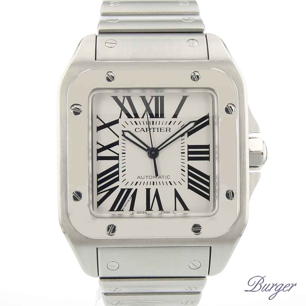 cartier santos 100 xl stainless steel