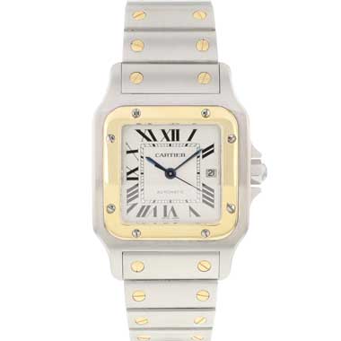Cartier - Santos Galbee GM Steel Gold Automatic Guillloche Dial