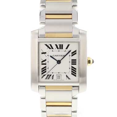 Cartier - Tank Francaise GM Steel Gold Automatic Guilloche Dial