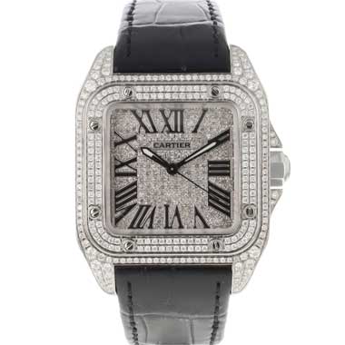 Cartier - Santos 100 MM Iced Out Diamonds