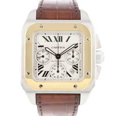 Cartier - Santos 100 XL Chronograph Steel Gold