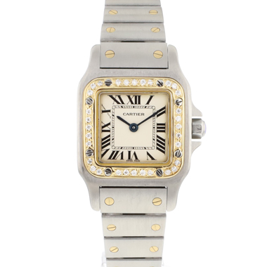 Cartier - Santos Galbee PM Steel Gold  Diamonds