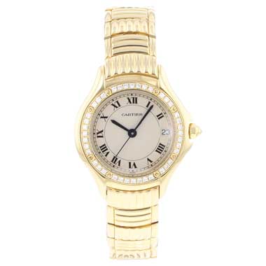 Cartier - Cougar Yellow Gold Diamonds Quartz