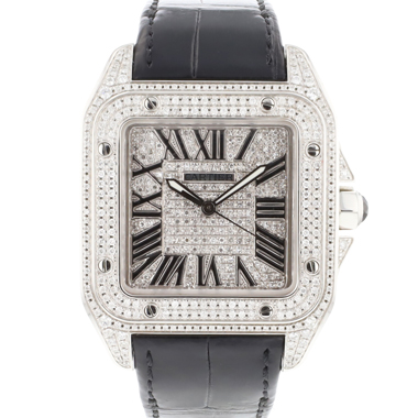 Cartier - Santos 100 XL Iced Out Diamonds