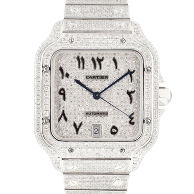 Cartier - Santos Large Iced Out Arabic Dial NEW 2024