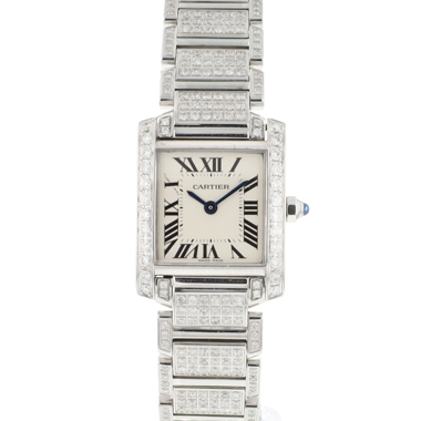 Cartier - Tank Francaise PM Steel Iced Out