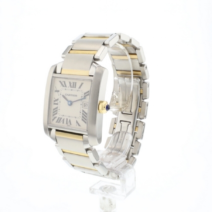 Tank Francaise MM Steel Gold Date