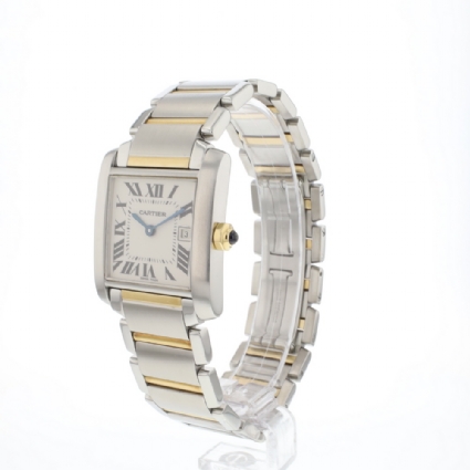 Tank Francaise MM Steel Gold Date