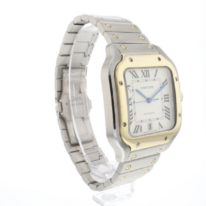 Santos De Cartier Large Steel Gold