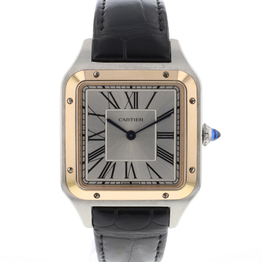 Cartier - Santos Dumont Large Rose Gold / Steel Silver Dial
