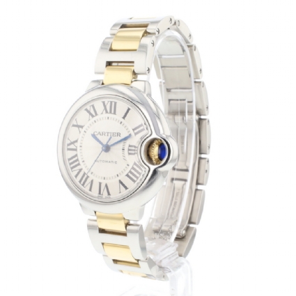 Ballon Bleu Medium Steel Gold Silver Dial