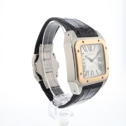 Santos 100 MM Steel Rose Gold