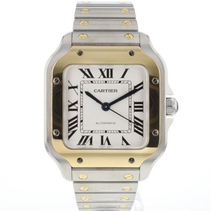 Santos De Cartier Steel Gold Medium