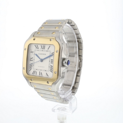 Santos De Cartier Steel Gold Medium