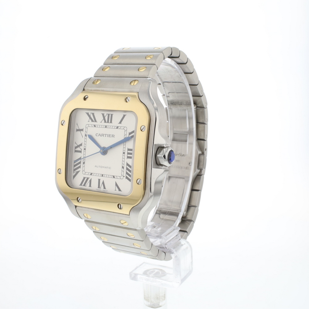 Santos De Cartier Steel Gold Medium