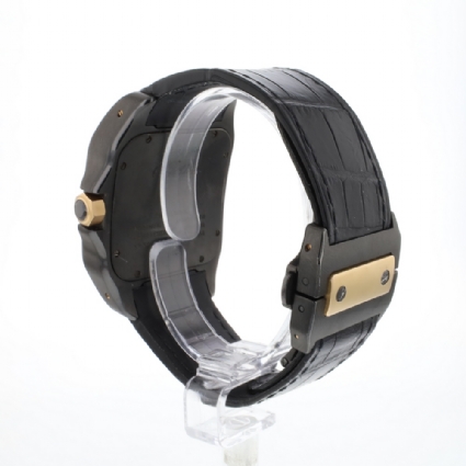 Santos 100 XL Blacksteel PVD Rose Gold