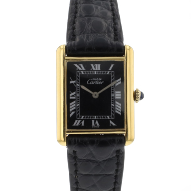 Cartier - Tank Must Large Vermeil Black Roman Dial