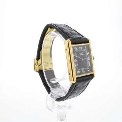 Tank Must Large Vermeil Black Roman Dial