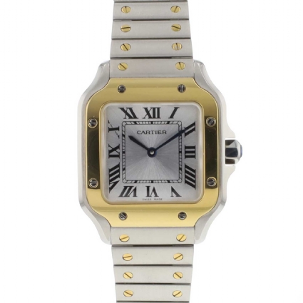 Santos Small Steel Gold Silver Dial 99,9 NEW