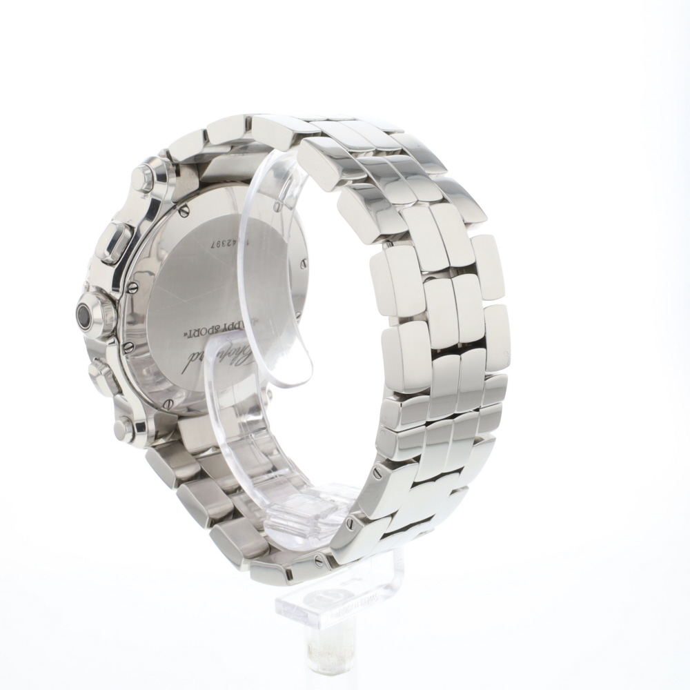 Happy Sport Chrono Steel / White Gold Diamonds MOP Dial