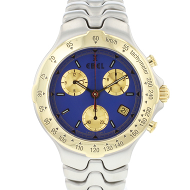 Ebel - Sportwave Chrono Steel / Gold Blue Dial