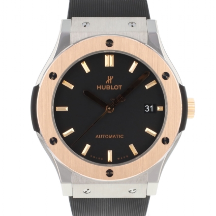 Classic Fusion 45MM Steel Rose Gold Black Dial