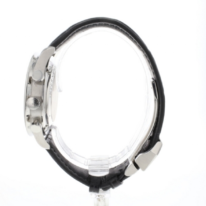 Portugieser Chronograph Stainless Steel / Silver Numerals Black Dial