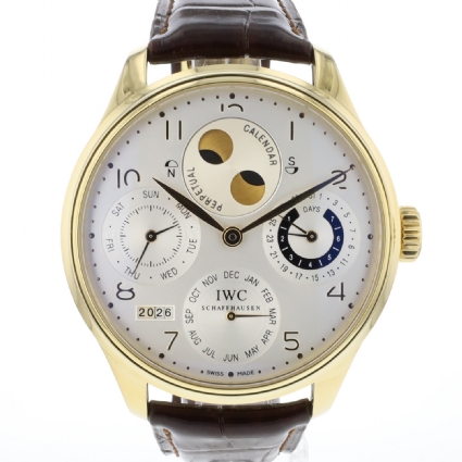 Portugieser Perpetual Calendar Silver Dial Yellow Gold