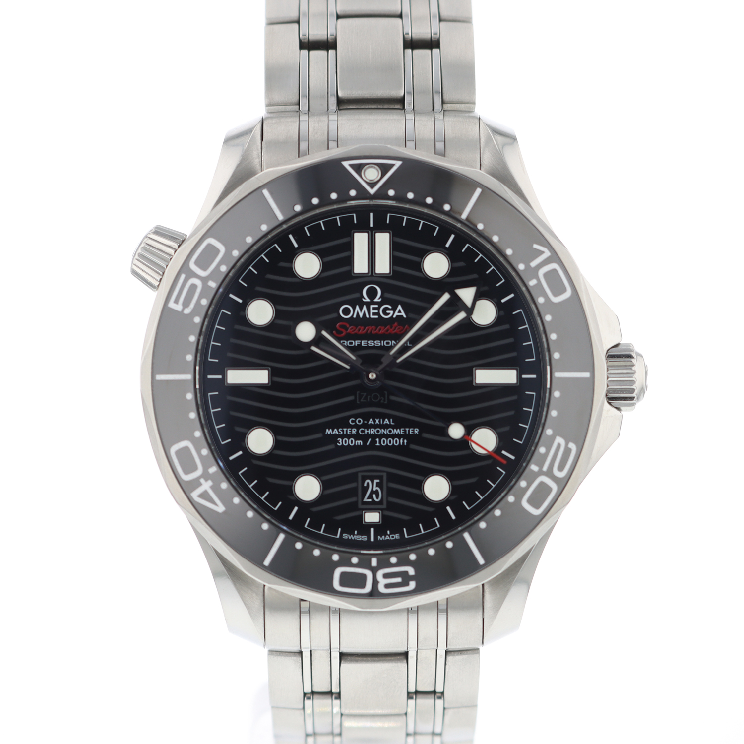omega seamaster black wave dial