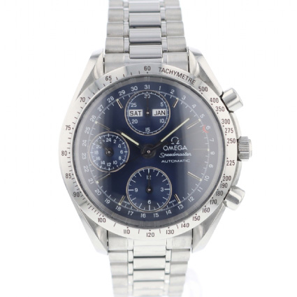 omega speedmaster triple date blue dial